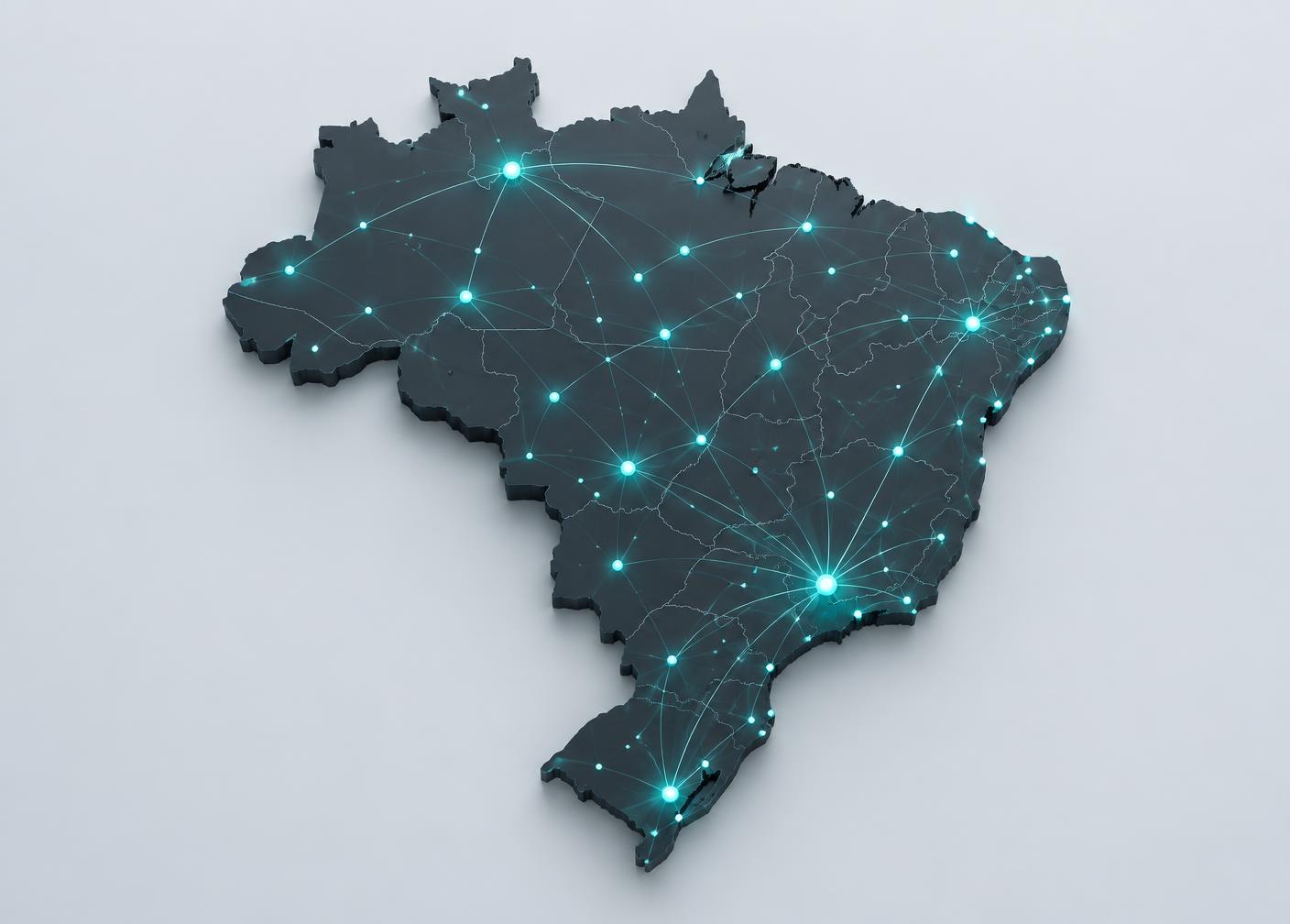 Mapa do Brasil conectado pela rede Hands On