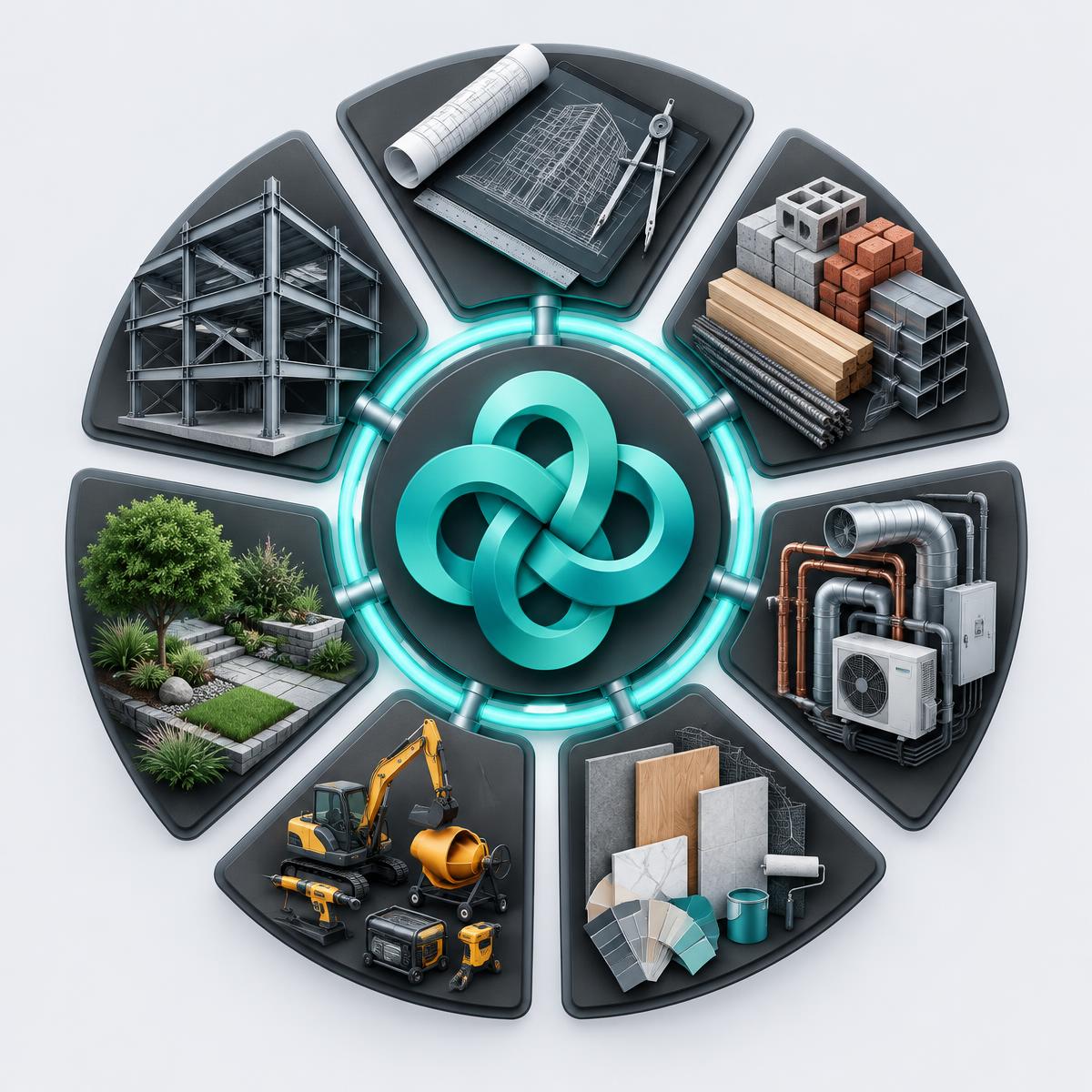 Mandala renovada com os principais segmentos da construção civil